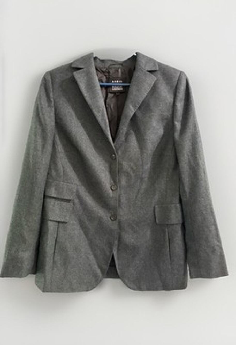 Akris Bergdorf Goodman Gray Button Wool Cashmere? Blazer Womens US 12